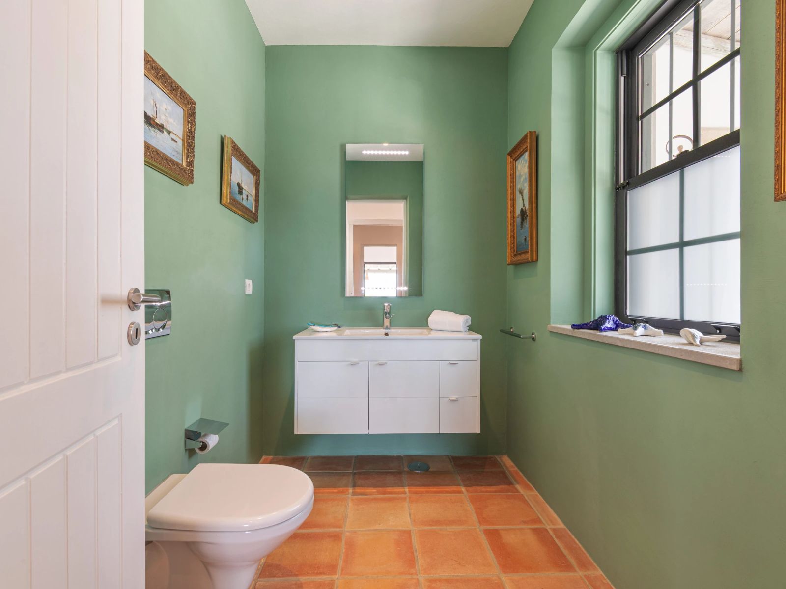 A bathroom at the villa