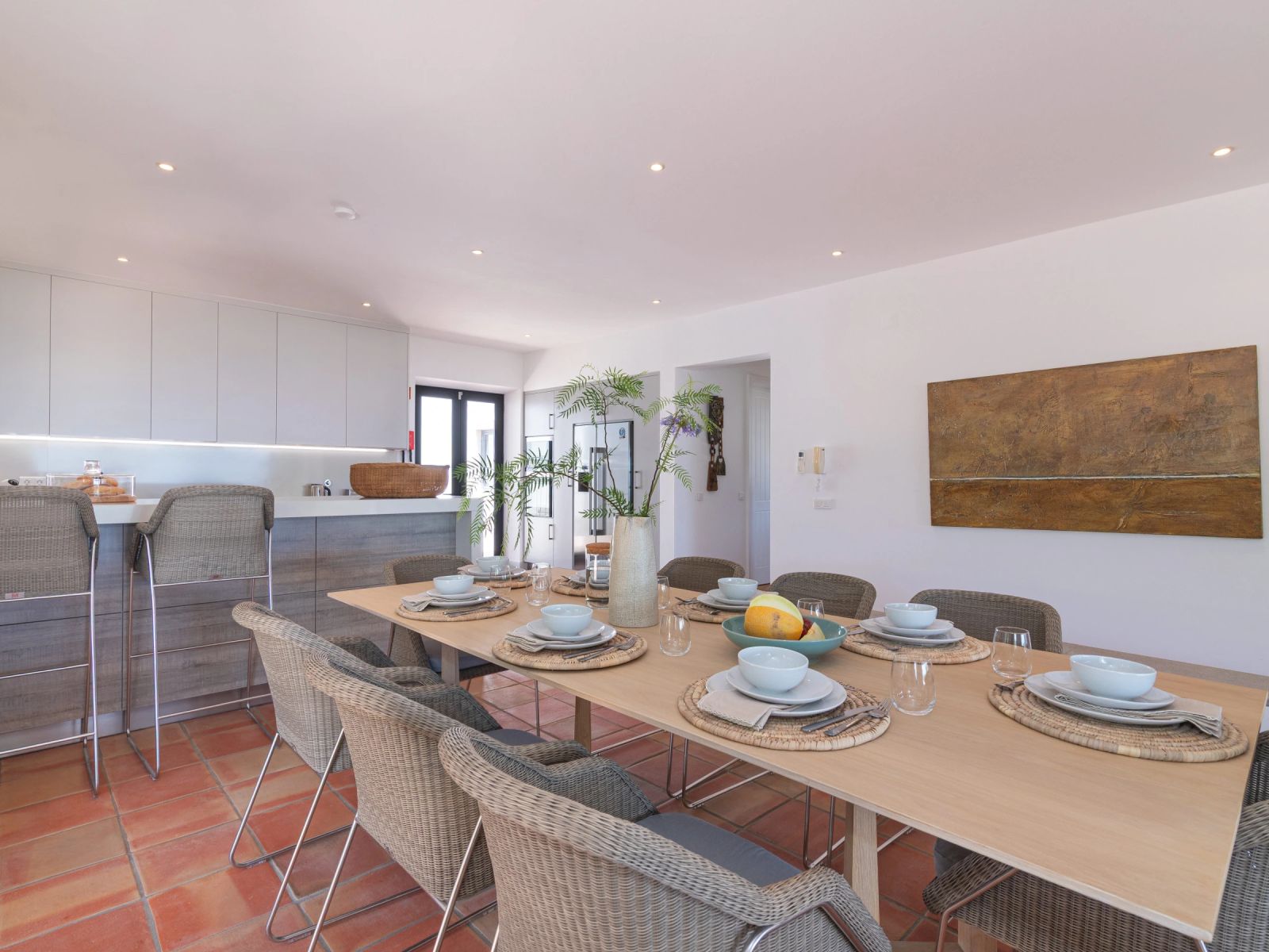 The villa's dining area