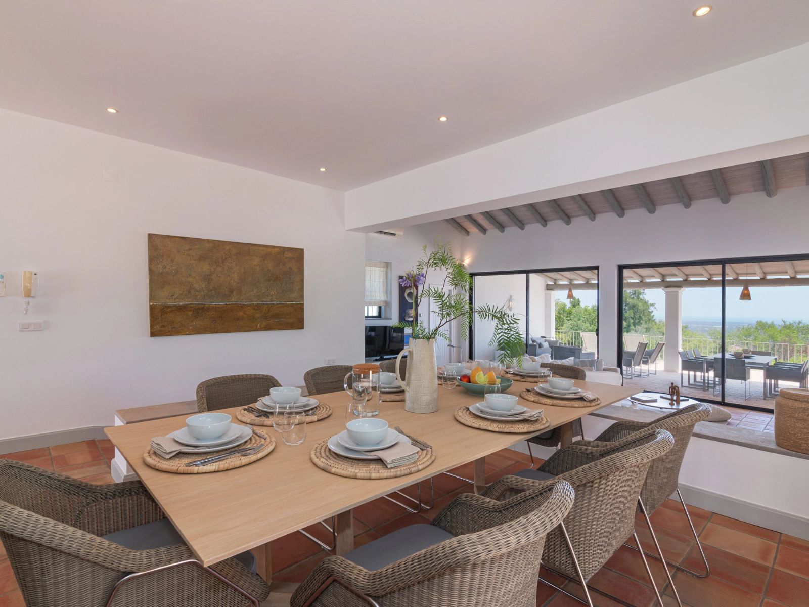 The villa's dining area